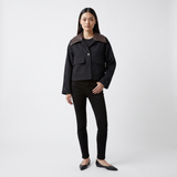 The Cropped Leather Collar Jacket