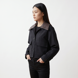 The Cropped Leather Collar Jacket