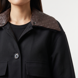 The Cropped Leather Collar Jacket