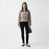 The Cropped Leather Collar Jacket