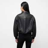 The Woven Leather Bomber