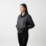 The Woven Leather Bomber