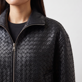 The Woven Leather Bomber