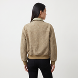 The Woven Suede Bomber
