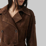 The Cropped Suede Trench