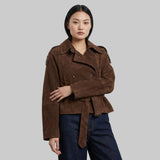 The Cropped Suede Trench